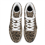 Steampunk Brass Gears And Cogs Print High Top Leather Sneakers