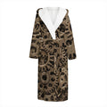 Steampunk Brass Gears And Cogs Print Hooded Bathrobe