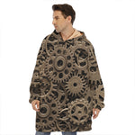 Steampunk Brass Gears And Cogs Print Hoodie Blanket