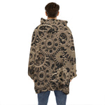 Steampunk Brass Gears And Cogs Print Hoodie Blanket