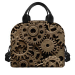 Steampunk Brass Gears And Cogs Print Insulated Lunch Bag