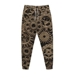 Steampunk Brass Gears And Cogs Print Jogger Pants