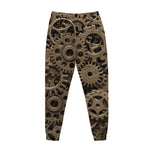 Steampunk Brass Gears And Cogs Print Jogger Pants