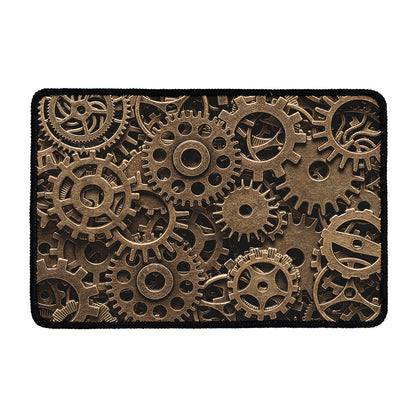 Steampunk Brass Gears And Cogs Print Kitchen Mat