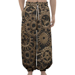 Steampunk Brass Gears And Cogs Print Lantern Pants