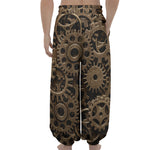 Steampunk Brass Gears And Cogs Print Lantern Pants