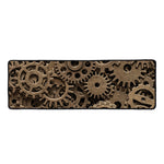 Steampunk Brass Gears And Cogs Print Long Kitchen Mat