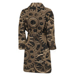 Steampunk Brass Gears And Cogs Print Men's Bathrobe