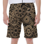 Steampunk Brass Gears And Cogs Print Men's Beach Shorts