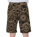 Steampunk Brass Gears And Cogs Print Men's Beach Shorts