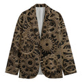 Steampunk Brass Gears And Cogs Print Men's Blazer