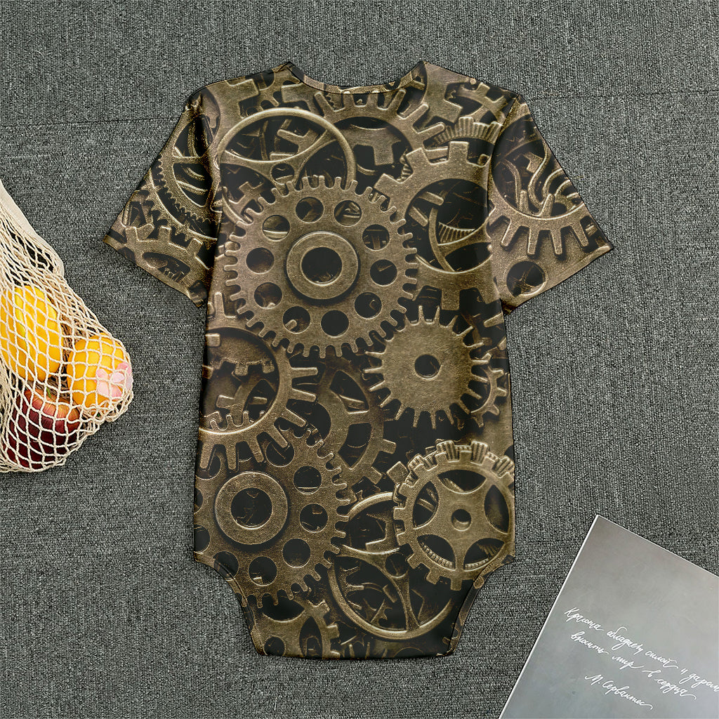 Steampunk Brass Gears And Cogs Print Men's Bodysuit