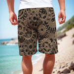 Steampunk Brass Gears And Cogs Print Men's Cargo Shorts