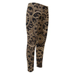 Steampunk Brass Gears And Cogs Print Men's Compression Pants
