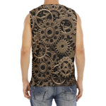 Steampunk Brass Gears And Cogs Print Men's Fitness Tank Top