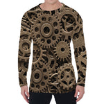 Steampunk Brass Gears And Cogs Print Men's Long Sleeve T-Shirt