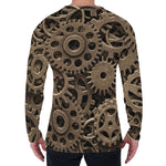 Steampunk Brass Gears And Cogs Print Men's Long Sleeve T-Shirt
