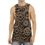 Steampunk Brass Gears And Cogs Print Men's Muscle Tank Top
