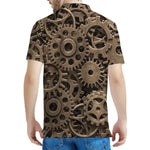 Steampunk Brass Gears And Cogs Print Men's Polo Shirt
