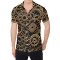 Steampunk Brass Gears And Cogs Print Men's Shirt