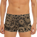 Steampunk Brass Gears And Cogs Print Men's Short Boxer Briefs