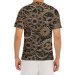 Steampunk Brass Gears And Cogs Print Men's Short Sleeve Rash Guard