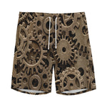 Steampunk Brass Gears And Cogs Print Men's Sports Shorts
