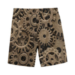 Steampunk Brass Gears And Cogs Print Men's Sports Shorts