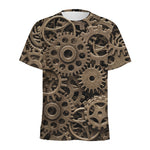 Steampunk Brass Gears And Cogs Print Men's Sports T-Shirt