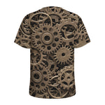 Steampunk Brass Gears And Cogs Print Men's Sports T-Shirt