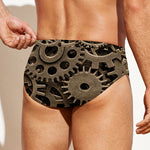 Steampunk Brass Gears And Cogs Print Men's Swim Briefs