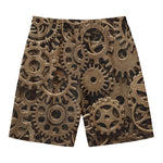 Steampunk Brass Gears And Cogs Print Men's Swim Trunks