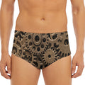 Steampunk Brass Gears And Cogs Print Men's Triangle Swim Briefs
