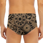 Steampunk Brass Gears And Cogs Print Men's Triangle Swim Briefs