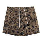 Steampunk Brass Gears And Cogs Print Mesh Shorts