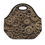 Steampunk Brass Gears And Cogs Print Neoprene Lunch Bag