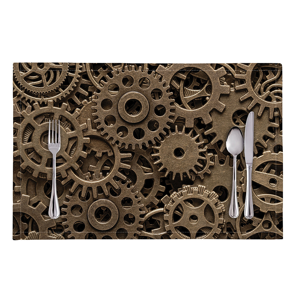 Steampunk Brass Gears And Cogs Print Placemat