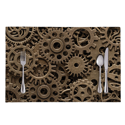 Steampunk Brass Gears And Cogs Print Placemat