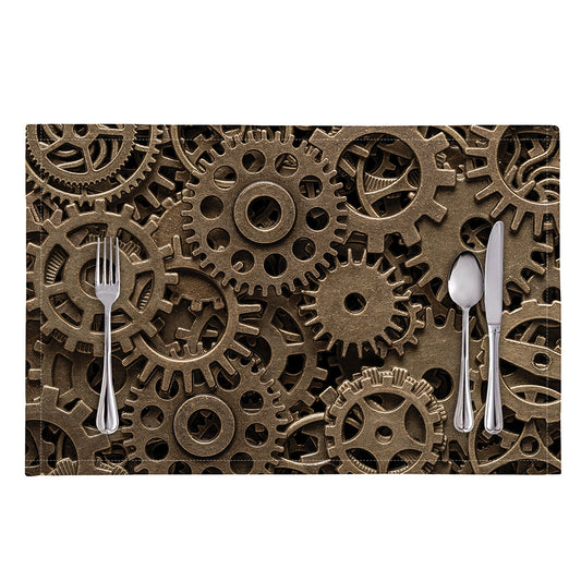 Steampunk Brass Gears And Cogs Print Placemat