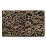 Steampunk Brass Gears And Cogs Print Polyester Doormat