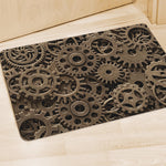 Steampunk Brass Gears And Cogs Print Polyester Doormat