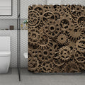 Steampunk Brass Gears And Cogs Print Polyester Shower Curtain
