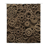 Steampunk Brass Gears And Cogs Print Polyester Shower Curtain