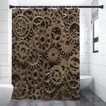 Steampunk Brass Gears And Cogs Print Premium Shower Curtain