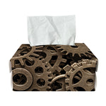Steampunk Brass Gears And Cogs Print Rectangle Tissue Box Cover