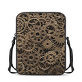 Steampunk Brass Gears And Cogs Print Rectangular Crossbody Bag