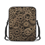 Steampunk Brass Gears And Cogs Print Rectangular Crossbody Bag