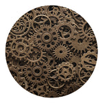 Steampunk Brass Gears And Cogs Print Round Blanket