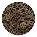 Steampunk Brass Gears And Cogs Print Round Floor Mat