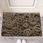 Steampunk Brass Gears And Cogs Print Rubber Doormat
